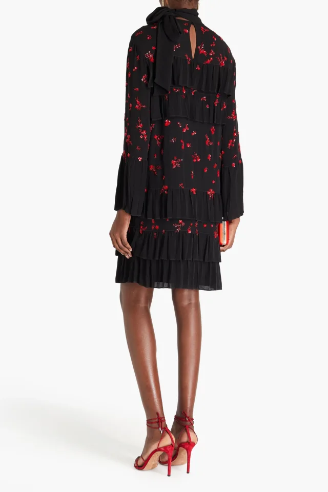 Valentino Garavani Pussy-Bow Embellished Crepe Dress, photo 3 of 4 from THE OUTNET
