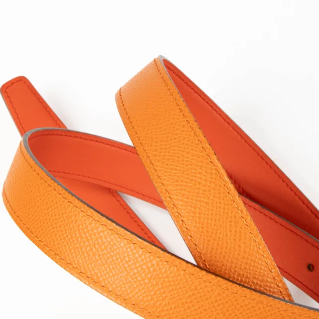 Hermès Capucines Epsom/Swift Reversible Belt Strap - Size 90 in Orange Epsom leather from Labellov, photo 2 of 4