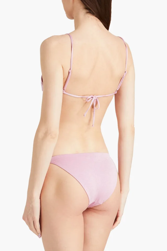Onia Kate Metallic Stretch-Jersey Low-Rise Bikini Briefs in Pink, photo 3 of 4 from THE OUTNET