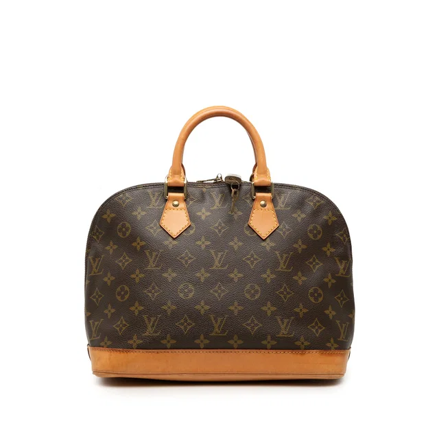 Brown Louis Vuitton Monogram Alma PM Handbag in Brown Coated canvas from Designer Revival
