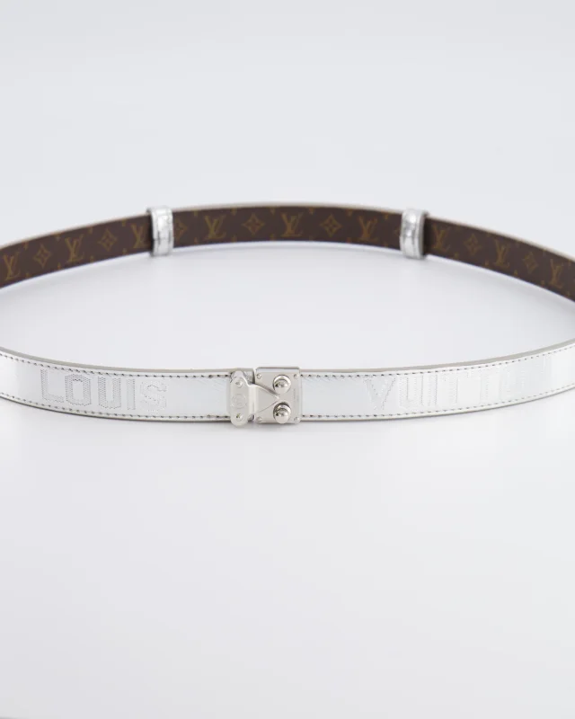 Louis Vuitton Silver Metallic Logo Belt Size 90cm in Silver from Sellier, photo 3 of 10
