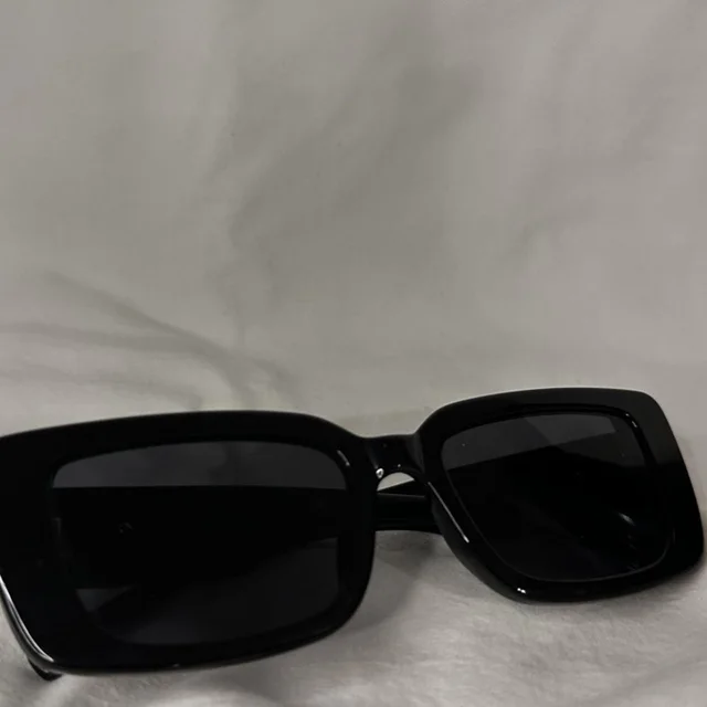 Versace Women's Square Sunglasses - Black in black from Depop, photo 1 of 1