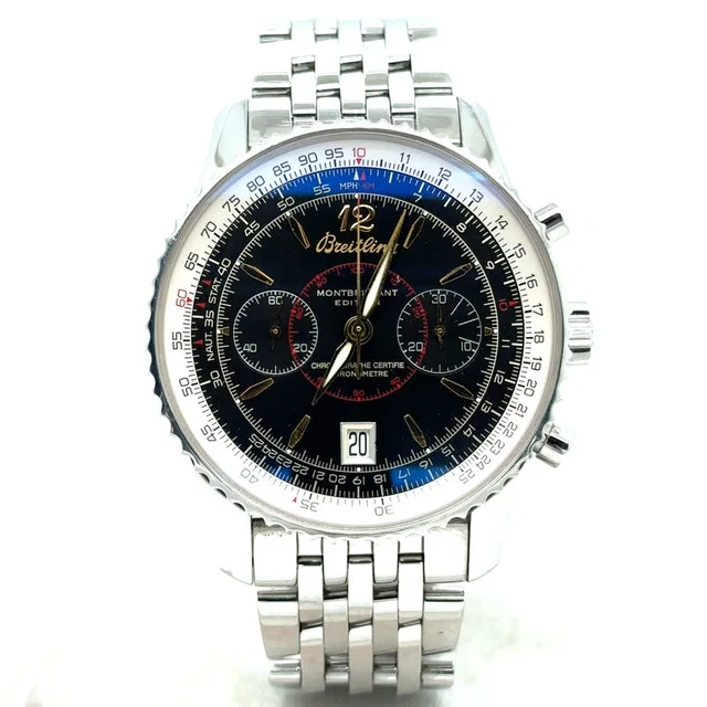 Breitling Navitimer Montbrillant Chronograph Hand Wind Black Dial Mens Watch A4833012/B776 in silver|black|gray from Jomashop.com