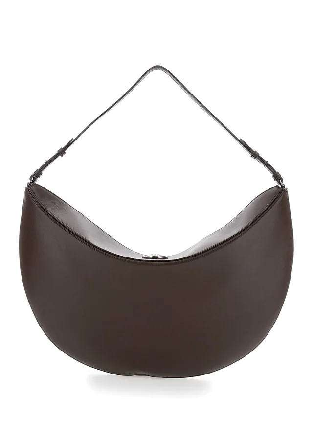 Jacquemus 'Le Calisso Rond Large' Brown Shoulder Bag with Adjustable Strap and Embossed Logo in Leather Woman in Brown 100% CALF, photo 8 of 12 from Gaudenzi Boutique