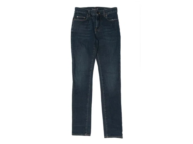 Dark Wash Saint Laurent Straight-Leg Jeans Size US 26 in Denim from Designer Revival