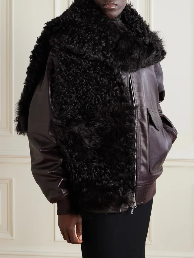NOUR HAMMOUR Shearling scarf in Brown, photo 2 of 2 from NET-A-PORTER (Canada)