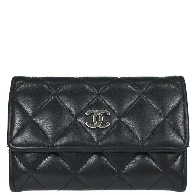 Chanel 2014-2015 Black Lambskin Coin Purse Wallet in Black Lambskin from AMORE Vintage Tokyo