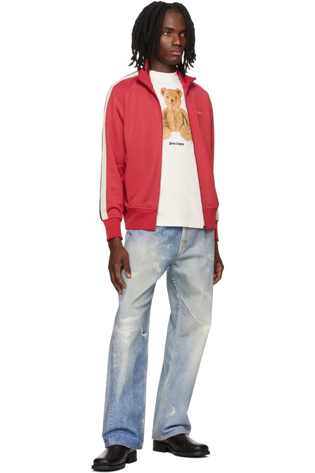Palm Angels Red Classic Logo Track Jacket, photo 4 of 4 from SSENSE