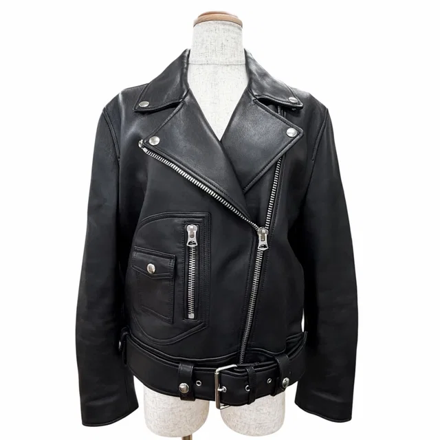 Acne Studios Sheep Leather Biker Jacket in Leather from LuxUness