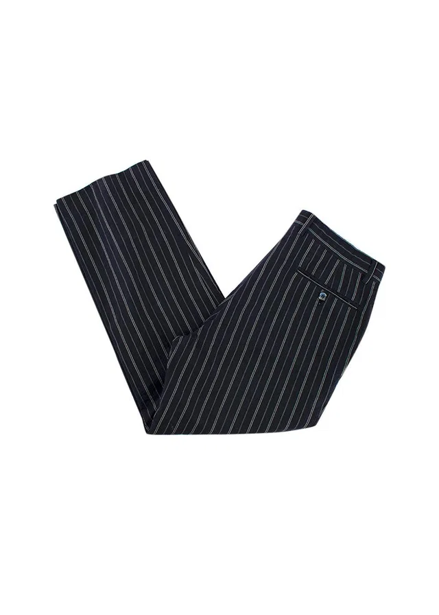 Hermès Navy Striped Straight Leg Trousers in Navy from HEWI
