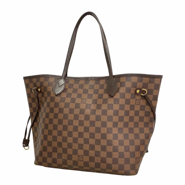 Louis Vuitton Tote Bag Damier Neverfull MM Ebene in Brown Leather from The Reluxe