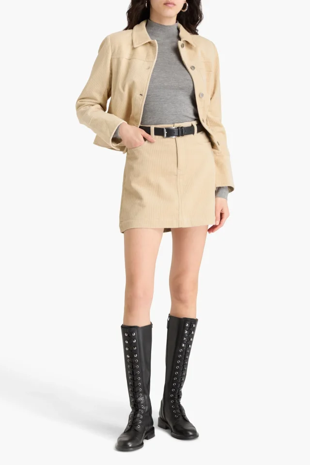 Alex Mill Camden Cotton-Corduroy Mini Skirt in Beige, photo 2 of 4 from THE OUTNET