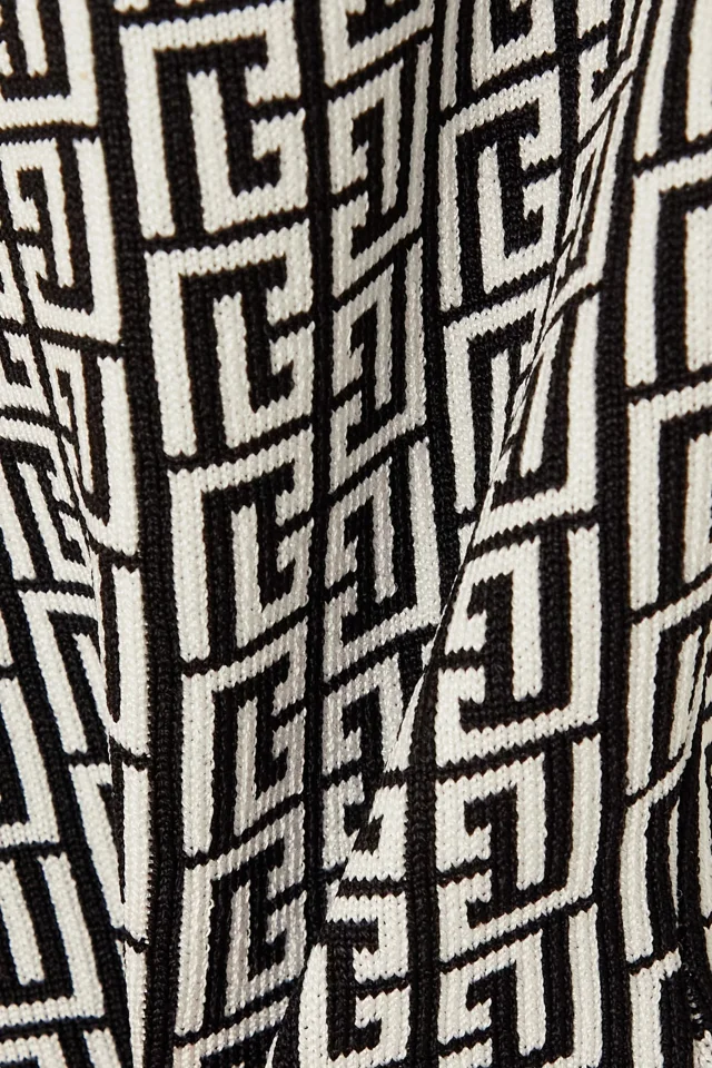 Balmain Logo-Jacquard Knit Mini Dress in Black, photo 4 of 4 from THE OUTNET