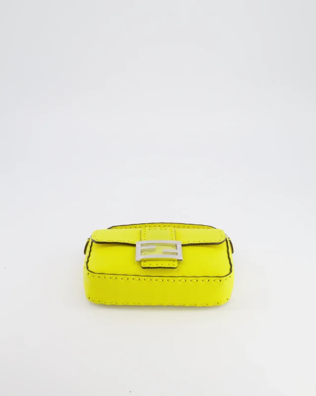 Fendi Yellow Leather Mini Baguette Bag in Yellow Leather from Sellier, photo 17 of 19