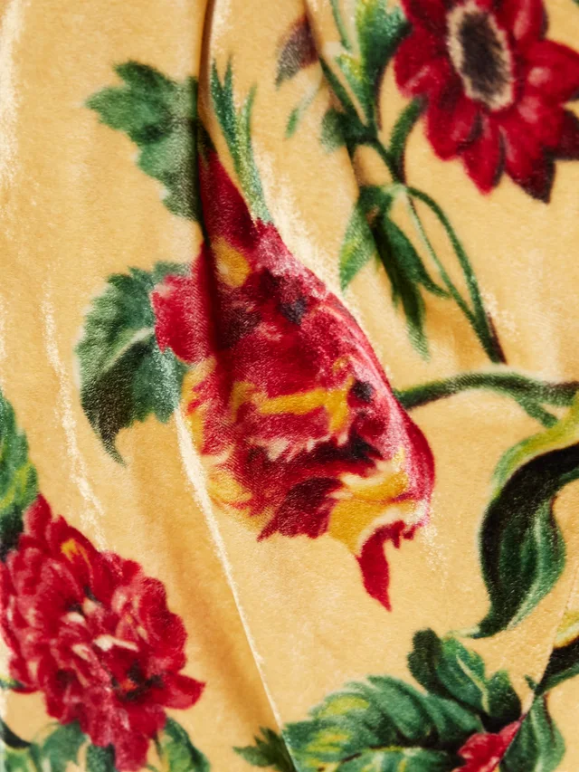 VALENTINO GARAVANI Floral velvet-jacquard straight-leg pants in multi 82% Viscose 18% Silk, photo 4 of 4 from NET-A-PORTER (Canada)