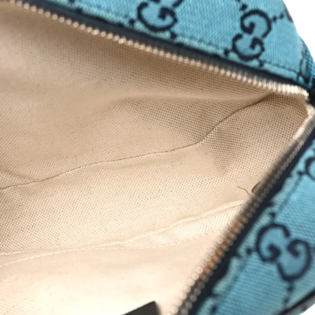 Gucci Monogram Multicolor Matelasse Diagonal Small GG Marmont Chain Shoulder Bag Light Blue in Blue Coated canvas from FASHIONPHILE, photo 5 of 10