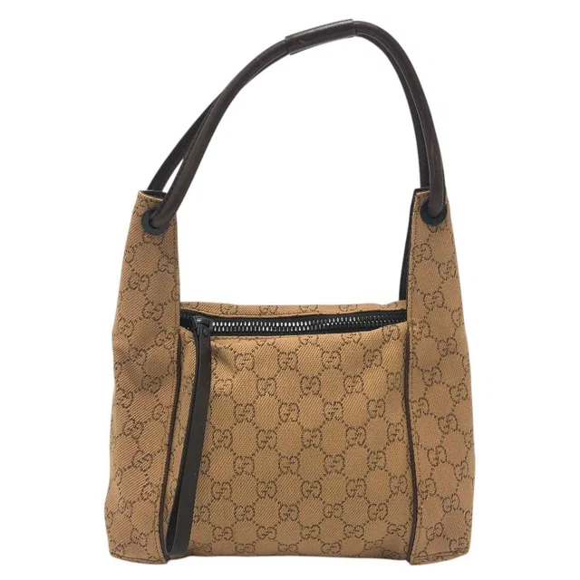 Gucci Shoulder Bag GG Canvas Beige in Beige Canvas from The Reluxe