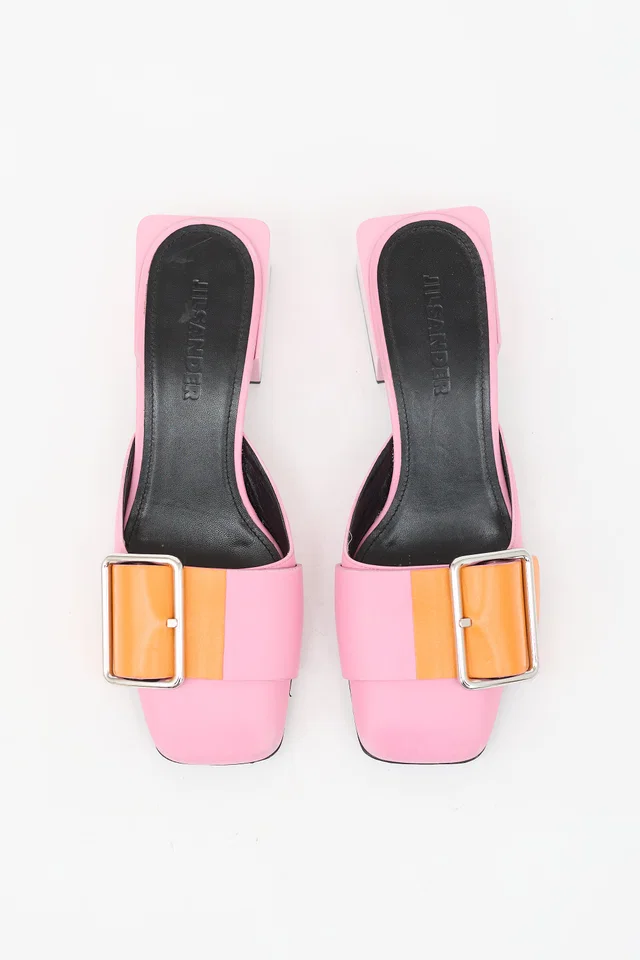 Jil Sander Leather Buckle Mule in Leather from VSP Consignment