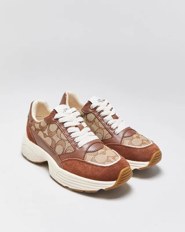DS 2022 Coach Signature Monogram Canvas/Suede Women's Strider Trainers - UK3 in Suede from Rokit Vintage