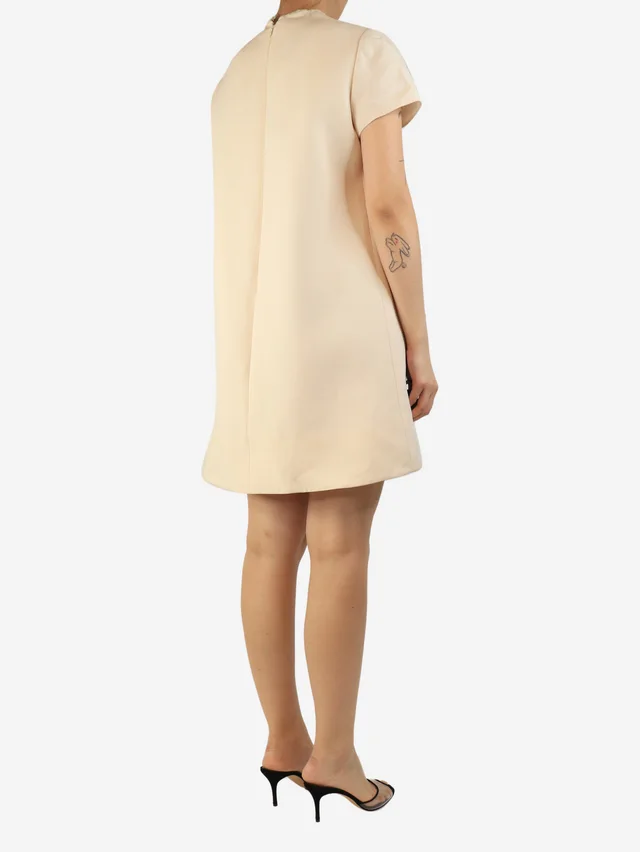 Valentino Garavani Cream crepe amulet mini dress - size UK 10 in White from Sign of the Times, photo 2 of 2