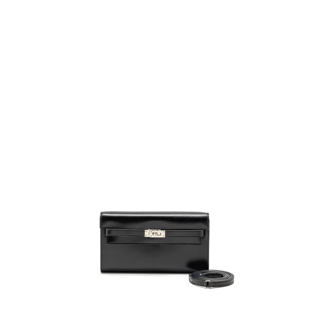 Hermès Kelly To Go Box Black Shw Stamp U in Black Box leather from EMIER