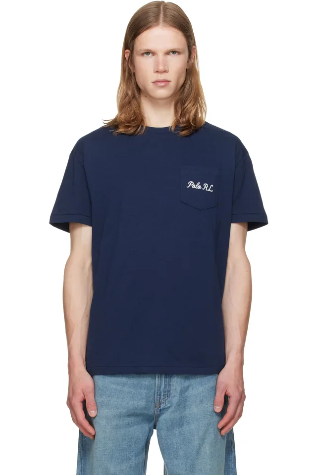Polo Ralph Lauren Navy Classic Fit Polo Bear Jersey T-shirt, image 1 of 1 from SSENSE