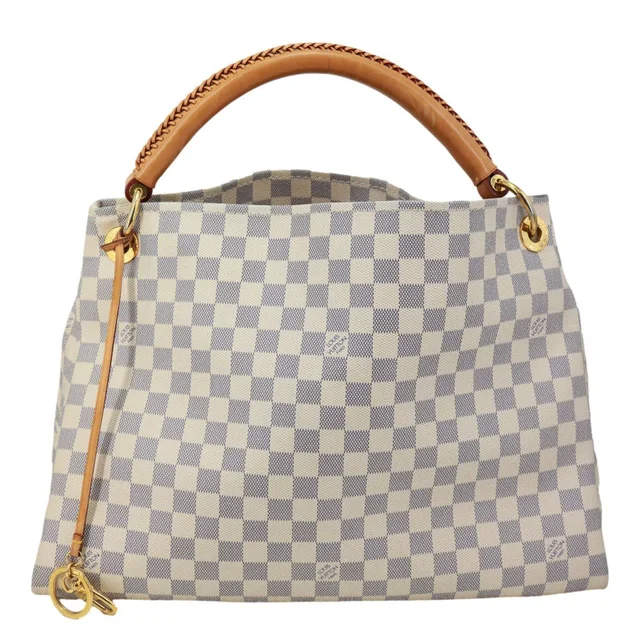 Louis Vuitton Artsy MM Damier Azur Hobo Bag White in White Canvas from Dallas Designer Handbags