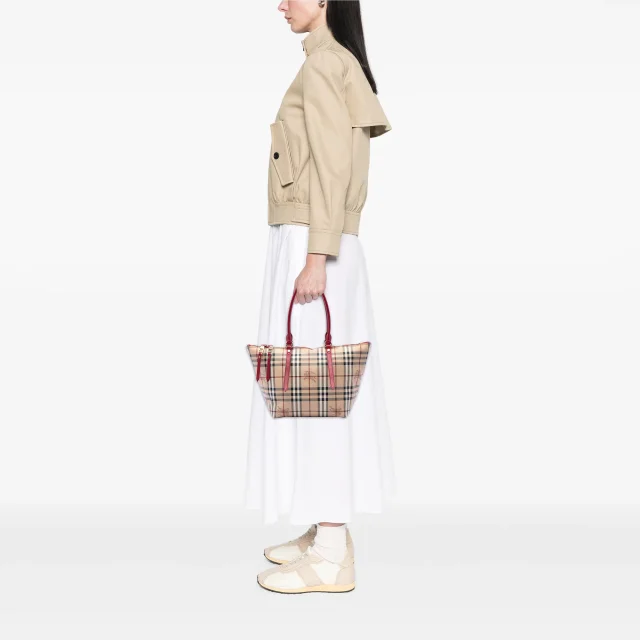 Beige Burberry Small Haymarket Check Coated Canvas Salisbury Tote in Beige Coated canvas from Designer Revival, photo 6 of 6