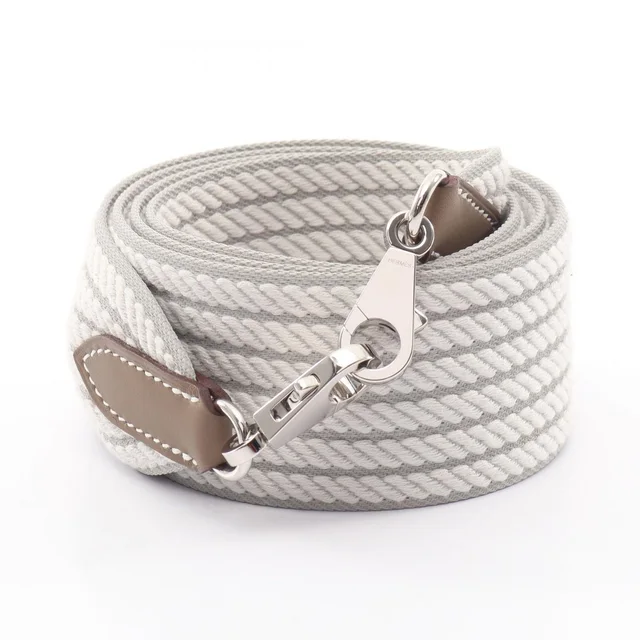 Hermès Shoulder Strap Bandouliere Sangle Cordage 50 Gripere Etoupe Canvas in Taupe Canvas from The Reluxe