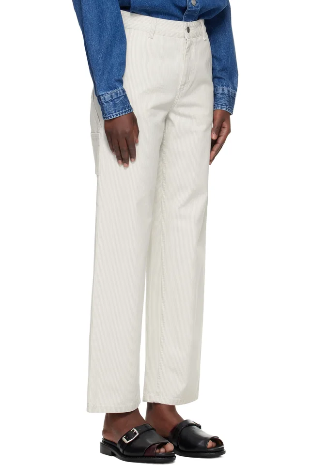 Carhartt Work In Progress Off-White Mercer Stripe Jeans, photo 2 of 4 from SSENSE