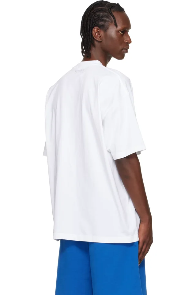 VETEMENTS White Sticker T-shirt, photo 3 of 4 from SSENSE