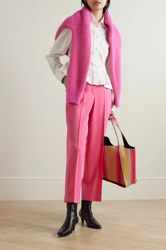Stella McCartney Cropped Stretch-Wool Straight-Leg Pants, photo 2 of 4 from THE OUTNET