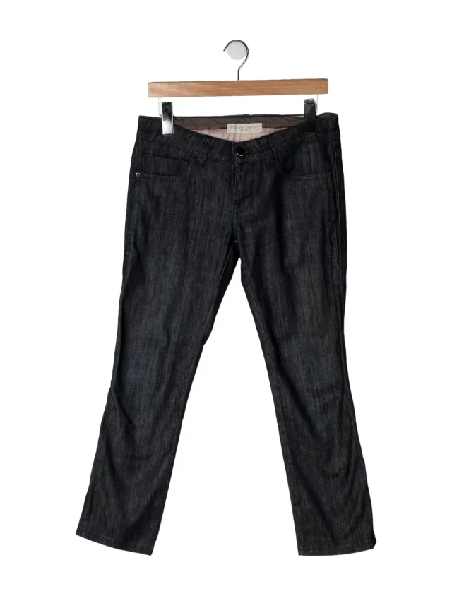 Stella McCartney Mid-Rise Straight Leg Jeans in blue Leather from The RealReal