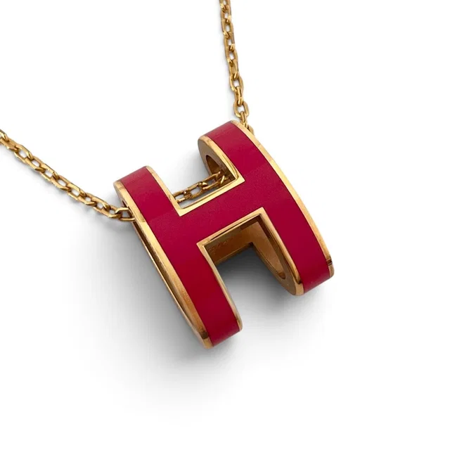 Hermès Mini Pop H Pendant Metal Lacquer Rose in Pink from The Reluxe