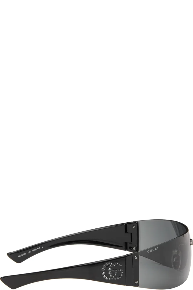 Gucci Black Leonie Mask Sunglasses, photo 2 of 4 from SSENSE