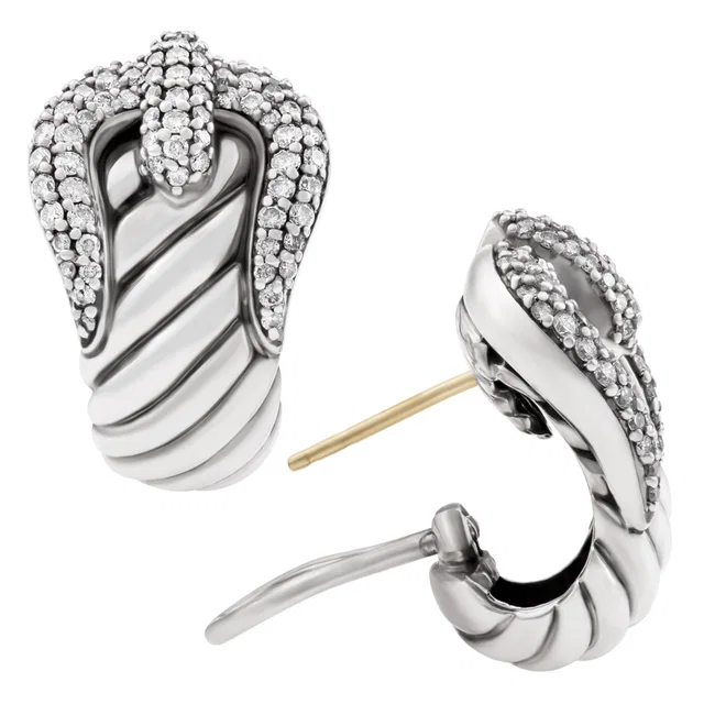 David Yurman sterling silver earrings in Silver Sterling Silver from Gray And Sons