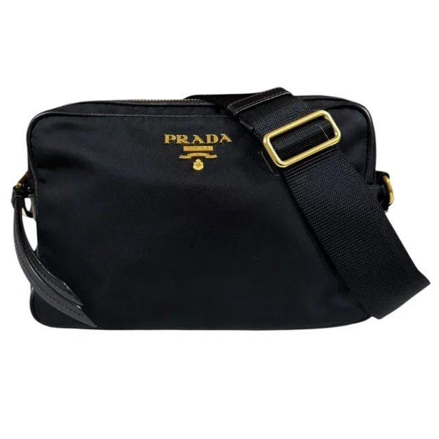 Prada Shoulder Bag Nylon Black in Black Nylon from The Reluxe