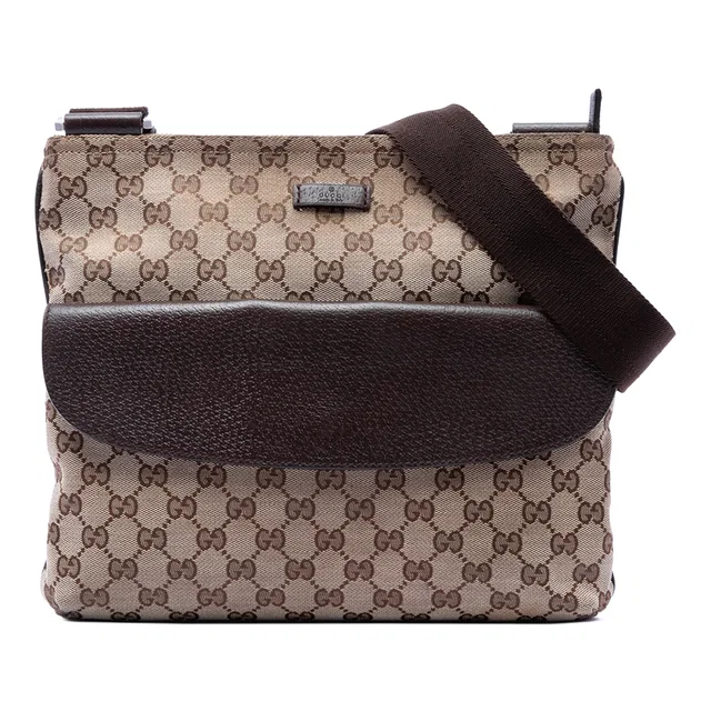 Beige Gucci GG Canvas Crossbody in Beige Canvas from Designer Revival