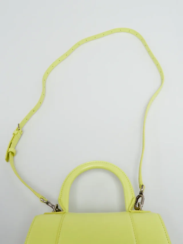 Balenciaga Smooth Leather Hourglass XS Top Handle Bag in Yellow Leather from Yoogis, photo 9 of 14