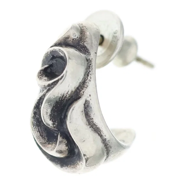 Chrome Hearts Carved Teardrop Earrings Silver in Silver from The Reluxe