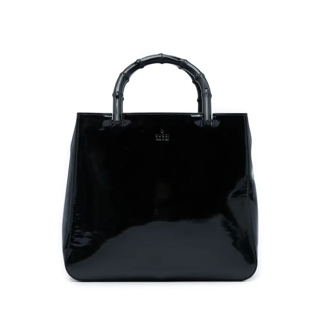 Black Gucci Bamboo Handbag in Black Patent leather from Designer Revival, photo 1 of 1