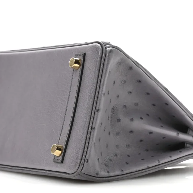 Hermès Birkin 25 Gris Agate in Grey Ostrich from FASHIONPHILE, photo 10 of 11
