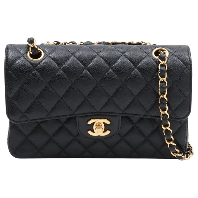 Chanel 2019年頃製 キャビアスキンクラシックフラップチェーンバッグ23cm ブラック from VINTAGE QOO TOKYO