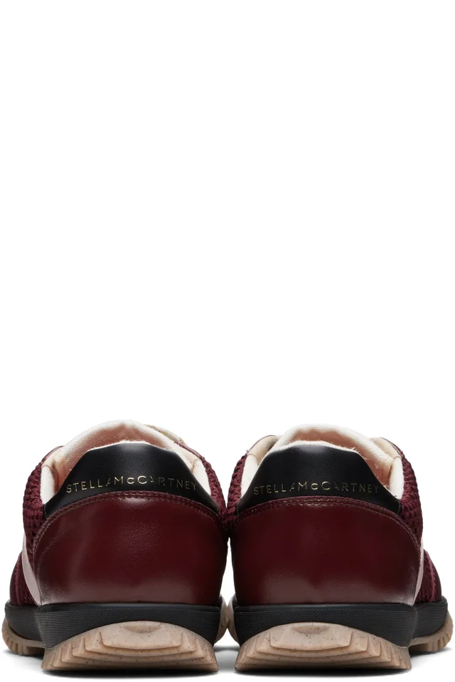 Stella McCartney Burgundy S-Wave Sport Mesh Paneled Sneakers, photo 2 of 4 from SSENSE