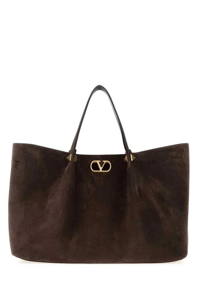 Valentino Garavani Suede Tote Bag — Brown 211 in Brown Suede from HEWI
