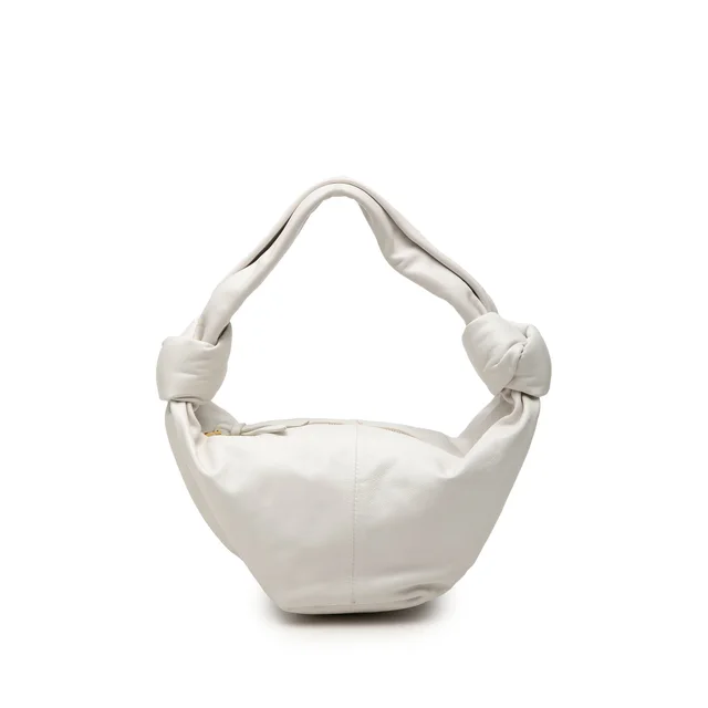 White Bottega Veneta Mini Calfskin Double Knot Bag Handbag in White Calfskin from Designer Revival