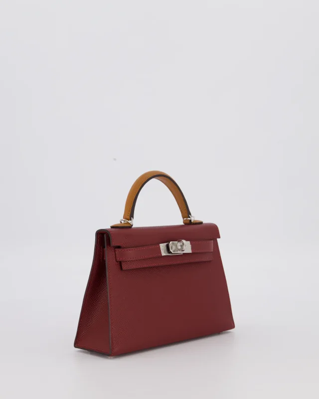 Hermès Mini Kelly II Tricolour 20 Bag in Burgundy Epsom leather from Sellier, photo 6 of 23
