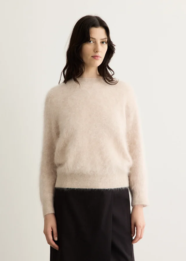Incu Collection Saddler Brushed Wool Crew Knit in Pink from Incu, photo 1 of 1