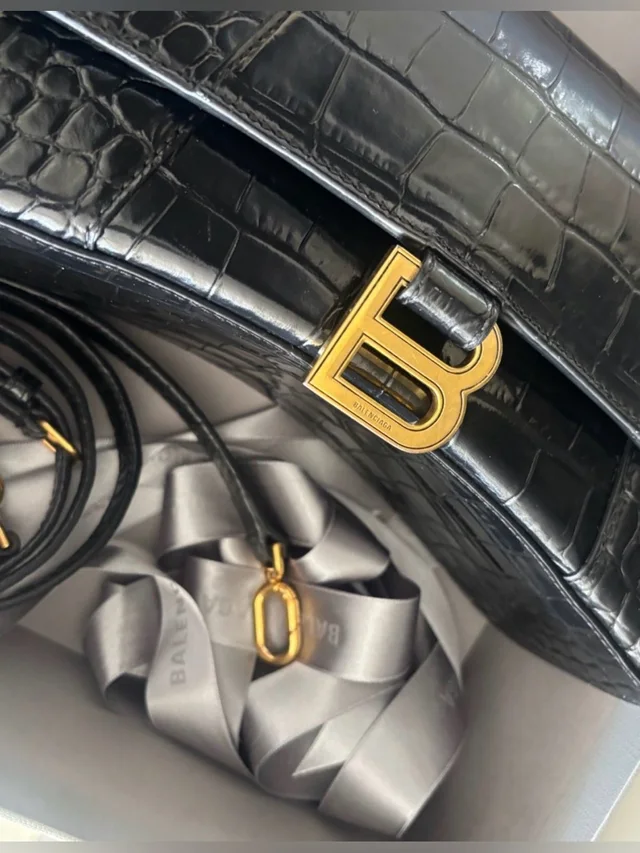 Balenciaga Croc-Embossed Leather Crossbody in black Crocodile from Poshmark