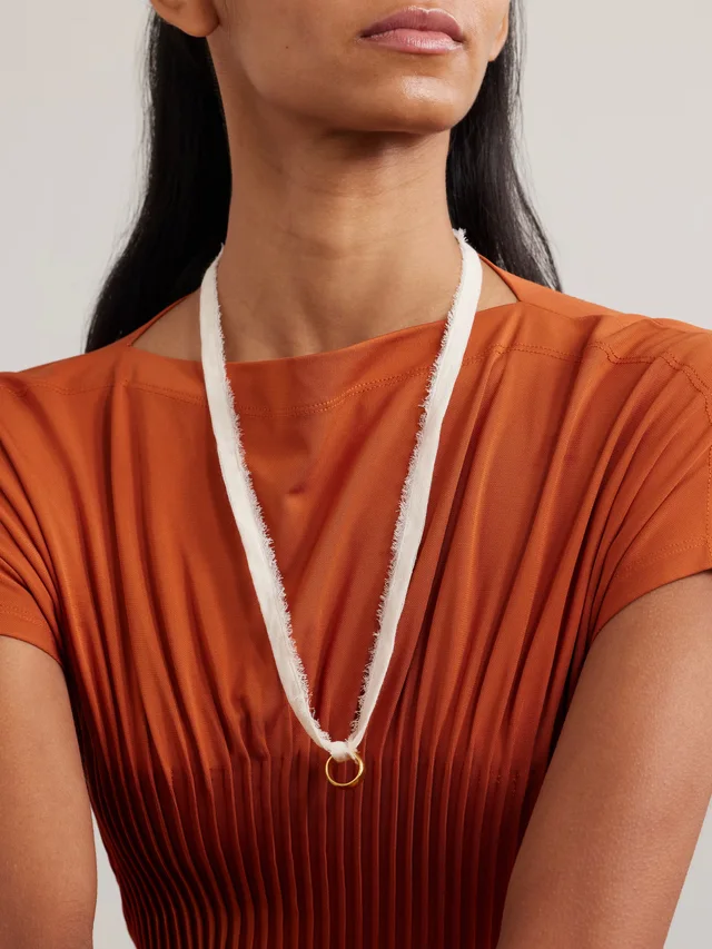 ALIGHIERI The Aria frayed cord and gold-plated necklace in Metallic, photo 2 of 2 from NET-A-PORTER (Canada)